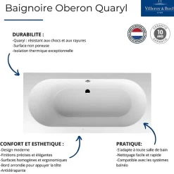 Villeroy & Boch Baignoire droite 190 X 90 VILLEROY ET BOCH Oberon Quaryl