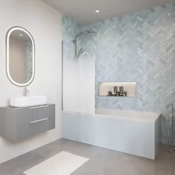 Baignoire Droite|Villeroy & Boch Baignoire droite avec pieds 170 x 70 cm O.Novo Blanc + Pare Bain gauche AURYS Mist 1 chromé