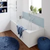 GoodHome Baignoire droite avec poignées d'appui 170x75 cm Cavally blanc