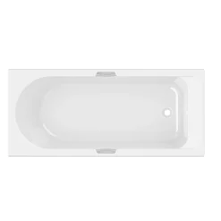 GoodHome Baignoire droite avec poignées d'appui 170x75 cm Cavally blanc