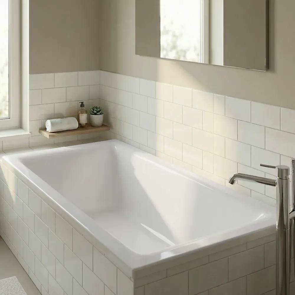 GoodHome Baignoire droite Bolmen L. 170 cm x l. 75 cm blanc