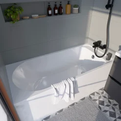 Baignoire Droite|GoodHome Baignoire droite Cavally L. 150 cm x l. 70 cm blanc