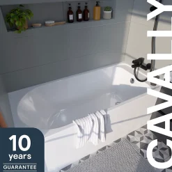 Baignoire Droite|GoodHome Baignoire droite Cavally L. 150 cm x l. 70 cm blanc