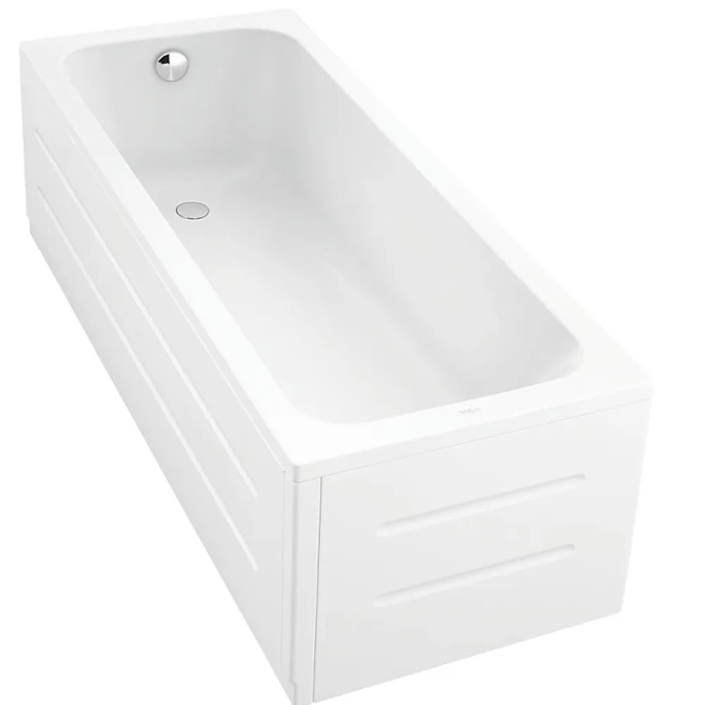 Duravit Baignoire droite D-Code 170 x75 cm + Pare Bain gauche AURYS Mist 1 chromé version gauche