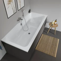 Baignoire Droite|Duravit Baignoire droite D-Code 180 x 85 cm + Pare bain droit AURYS Raywall chromé