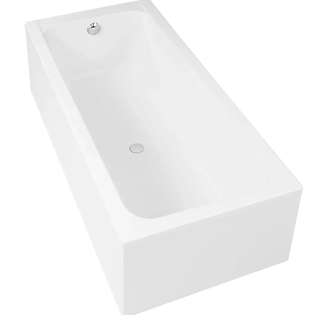 Baignoire Droite|Duravit Baignoire droite D-Code 180 x 85 cm + Pare bain droit AURYS Raywall chromé