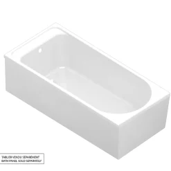 Baignoire Droite|GoodHome Baignoire droite en acrylique L.160 x l.70 cm blanc, Cavally