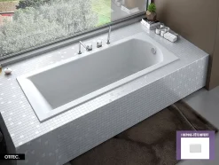 Baignoire Droite|Besco Baignoire Droite sans Tablier - 150 x 70 cm - SHEA SANS TABLIER - REPOSE-TÊTE OFFERT