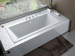 Baignoire Droite|Besco Baignoire Droite sans Tablier - 165 x 75 cm - QUADRO SANS TABLIER - REPOSE-TÊTE OFFERT