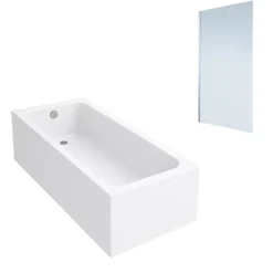 Baignoire Droite|Villeroy & Boch Baignoire droite Architectura acrylique 170 x 70 cm + Pare bain gauche AURYS Mist 1 chromé