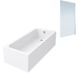 Villeroy & Boch Baignoire droite Architectura acrylique 140 x 70 cm + Pare bain droite AURYS Mist 1 chromé
