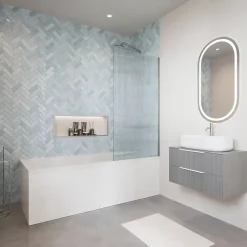 Villeroy & Boch Baignoire droite Architectura avec pieds 170 x 70 cm Blanc + Pare bain droite AURYS Raywall chromé