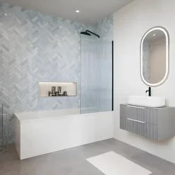 Villeroy & Boch Baignoire droite Architectura acrylique 140 x 70 cm + Pare bain droite AURYS Raywall Noir mat