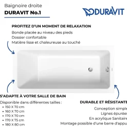 Baignoire Droite|Duravit Baignoire droite 150x70 No.1