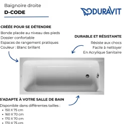 Duravit Baignoire droite 150x75 D-Code