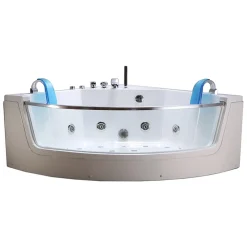 Baignoire Balnéo|Eliteshopping Baignoire hydromassage blanc pompe double 152 X 152 cm 19 jets Calliope