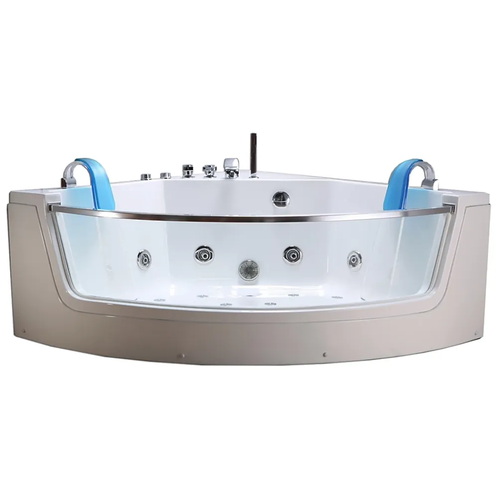 Baignoire Balnéo|Eliteshopping Baignoire hydromassage blanc pompe double 152 X 152 cm 19 jets Calliope