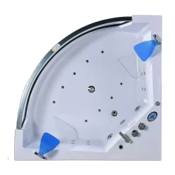 Baignoire Balnéo|Eliteshopping Baignoire hydromassage blanc pompe double 152 X 152 cm 19 jets Calliope