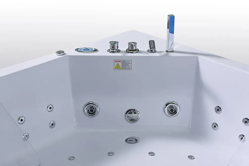 Baignoire Balnéo|Eliteshopping Baignoire hydromassage blanc pompe double 152 X 152 cm 19 jets Calliope