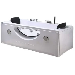 Baignoire Balnéo|Eliteshopping Baignoire hydromassage blanc Chromothérapie 180 X 90 cm 16 jets Eden
