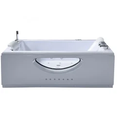 Baignoire Balnéo|Eliteshopping Baignoire hydromassage blanc double pompe 178 X 147 cm 33 jets Petal