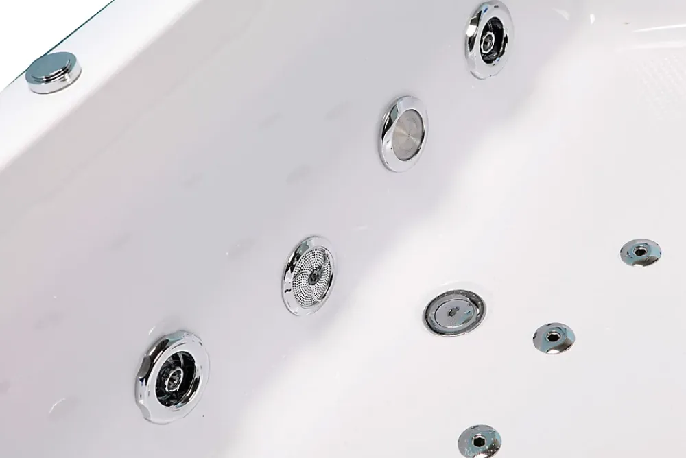 Eliteshopping Baignoire hydromassage blanc 180 X 90 cm Chromothérapie 14 jets Primula