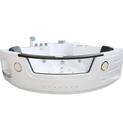 Eliteshopping Baignoire Hydromassage Chromotherapie 140 x140 cm avec chauffage et double pompe 20 jets Camelia