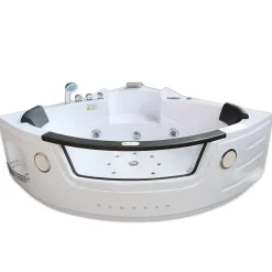 Eliteshopping Baignoire Hydromassage Chromotherapie 140 x140 cm avec chauffage et double pompe 20 jets Camelia