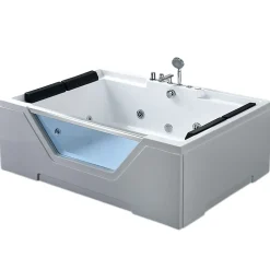 Eliteshopping Baignoire hydromassage Verre panoramique 170 X 120 cm 8 jets Amber