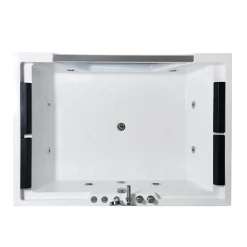 Eliteshopping Baignoire hydromassage Verre panoramique 170 X 120 cm 8 jets Amber
