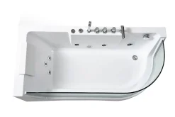 Eliteshopping Baignoire hydromassage Verre Panoramique 170 X 80 cm 6 jets Lotus