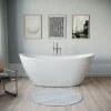 Duravit Baignoire ilot acrylique salle de bain, avec vidage + trop-plein, 2 parois, 2 places, 170x80x69cm, Garantie 5 ans, Blanc, DURABERK