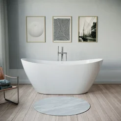 Duravit Baignoire ilot acrylique salle de bain, avec vidage + trop-plein, 2 parois, 2 places, 170x80x69cm, Garantie 5 ans, Blanc, DURABERK