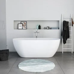 Duravit Baignoire ilot acrylique salle de bain, vidage et trop-plein, 2 parois, 2 places, 170x80x45cm, Garantie 5 ans, Blanc mat, DURAMUNA