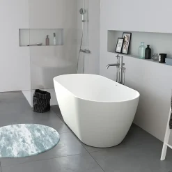 Duravit Baignoire ilot acrylique salle de bain, vidage et trop-plein, 2 parois, 2 places, 170x80x45cm, Garantie 5 ans, Blanc mat, DURAMUNA