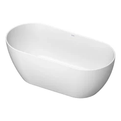 Duravit Baignoire ilot acrylique salle de bain, vidage et trop-plein, 2 parois, 2 places, 170x80x45cm, Garantie 5 ans, Blanc mat, DURAMUNA