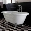 Planète Bain Baignoire ilot Charly blanche avec pieds patte d 'aigle chrome