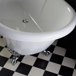 Planète Bain Baignoire ilot Charly blanche avec pieds patte d 'aigle chrome