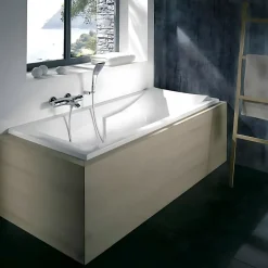 Baignoire Droite|Jacob Delafon Baignoire Corvette 150x70 cm + Pare bain
