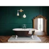 Baignoire Îlot|GoodHome Baignoire îlot 170 x 80 cm noire + 4 pieds blancs, Emba