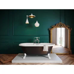 Baignoire Îlot|GoodHome Baignoire îlot 170 x 80 cm noire + 4 pieds blancs, Emba