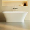 Baignoire Îlot|Lavaberg Baignoire îlot 157 x 69 x 55 cm Blanc Brillant en minéral composite - Mod. GLIT