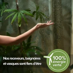 Lavaberg Baignoire îlot 157 x 69 x 55 cm Noir et Blanc Brillant en minéral composite - Mod. GLIT