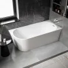 Baignoire D'Angle|Bernstein Baignoire îlot acrylique + siphon, vidage + trop plein, montage à droite 170x78x58cm, Garantie 5 ans, Blanc brillant, NOVA CORNER