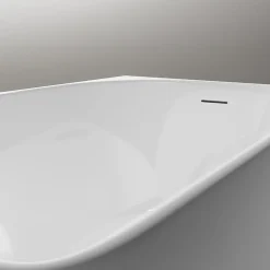 Baignoire D'Angle|Bernstein Baignoire îlot acrylique + siphon, vidage + trop plein, montage à droite 170x78x58cm, Garantie 5 ans, Blanc brillant, NOVA CORNER