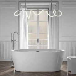 Baignoire Îlot|Bernstein Baignoire îlot acrylique design et moderne pour salle de bain, isolation thermique, Blanc, 170x75x58cm, Garantie 5 ans, MIO 2.0