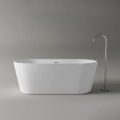 Baignoire Îlot|Bernstein Baignoire îlot acrylique design et moderne pour salle de bain, isolation thermique, Blanc, 170x75x58cm, Garantie 5 ans, MIO 2.0