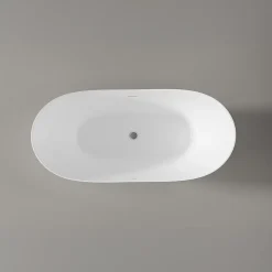 Bernstein Baignoire îlot Acrylique Design Moderne pour Salle de Bain avec Bonde et trop plein, Blanc, 170x80x68cm, Garantie 5 ans, SIENA 2.0