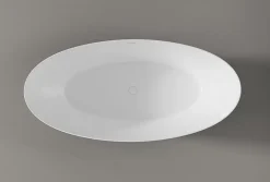 Bernstein Baignoire îlot acrylique effet feuille d'or TERRA - 186x88cm - Garantie 5 ans - Avec siphon, Avec robinet mitigeur 8028B