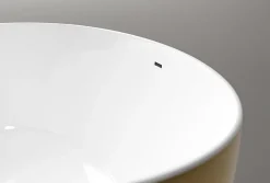 Bernstein Baignoire îlot acrylique effet feuille d'or TERRA - 186x88cm - Garantie 5 ans - Avec siphon, Avec robinet mitigeur 8028B